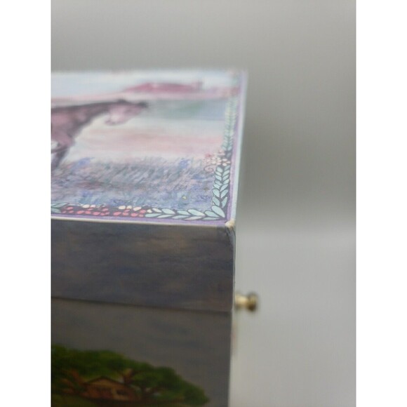 Enchantmints Music Jewelry Box. Horse Ranch Trinket Box With Mirror. Working - Picture 11 of 11